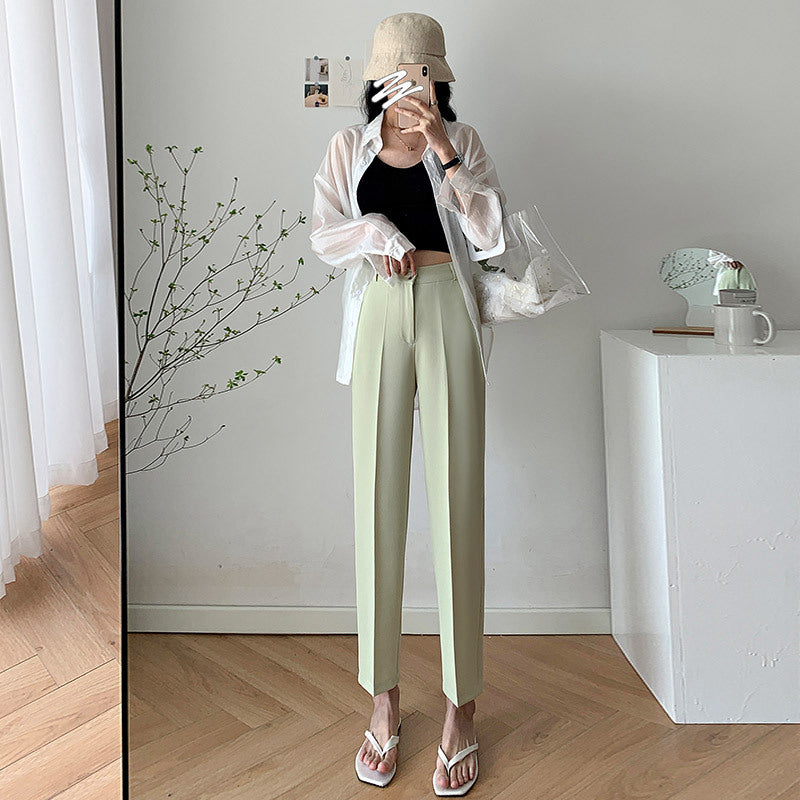 High Waist Drape Harlan Small Cigarette Pants