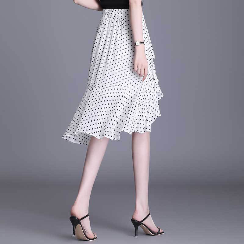 Polka Dot Chiffon Fishtail Bag Hip Skirt Female Summer New Style Skirt