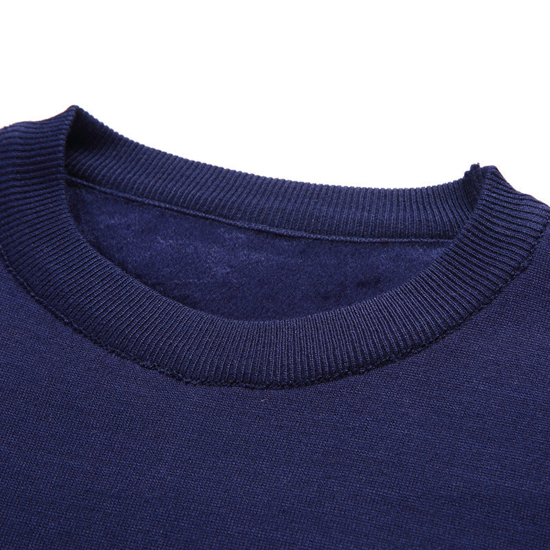 Plush And thickened Round Neck Striped Sweater