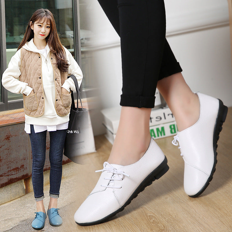 Women's Casual Round Head Shock-absorbing Flat Heel Single Shoes