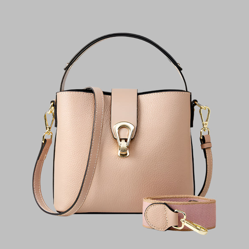 All-match First Layer Cowhide Portable Bucket Bag