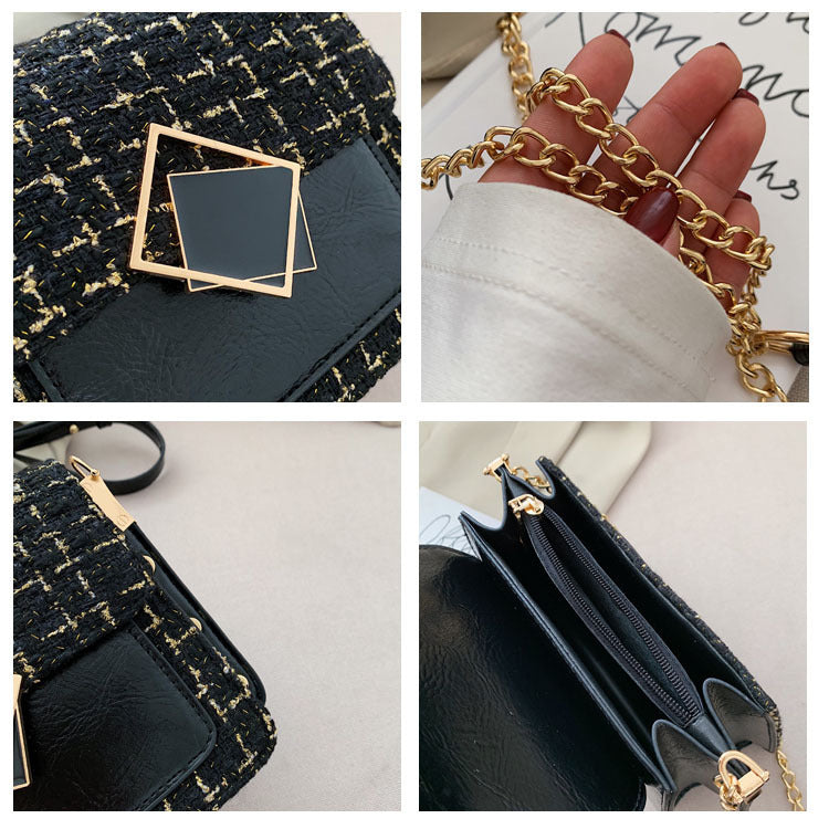Woolen fashion simple messenger bag female chain bag