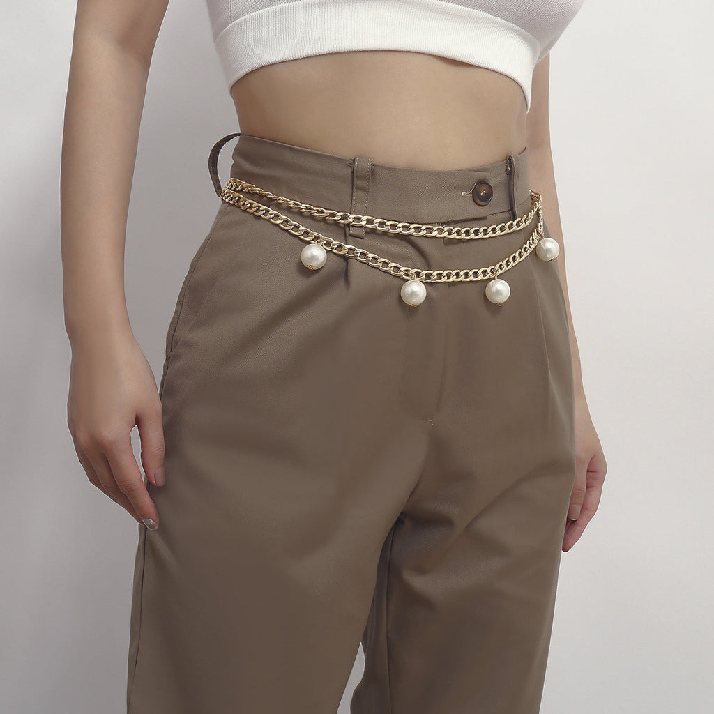 Geometric wild body waist chain