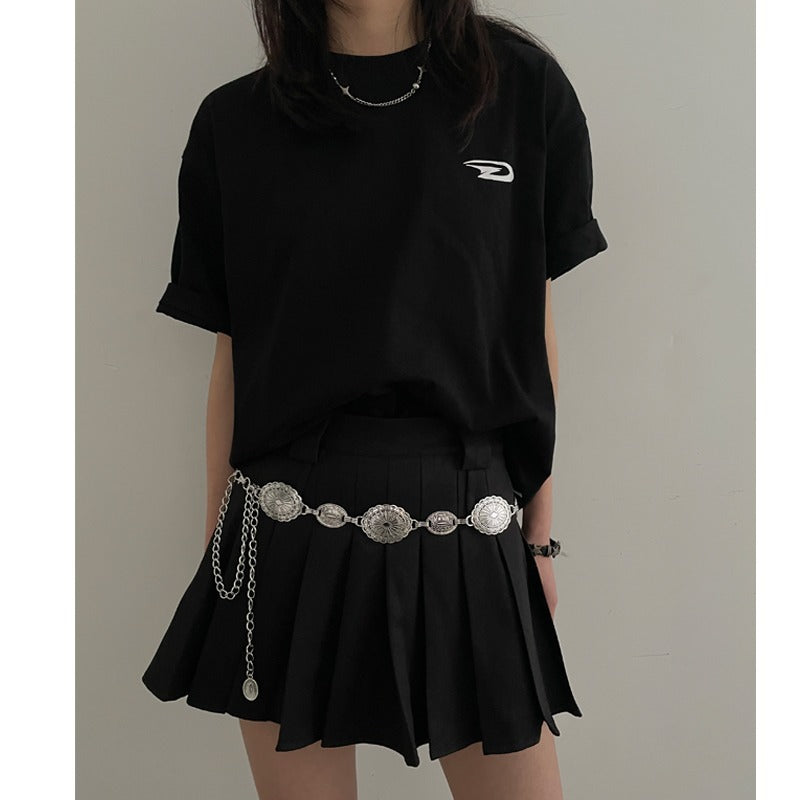 Retro Multi-element Ethnic Style Carved Chain Niche Modified Waist