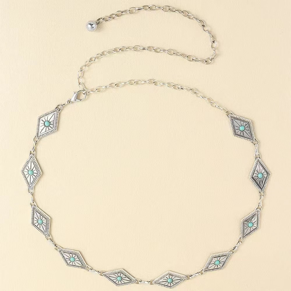 Women's Waist Chain With Skirt Bohemian Style Slim Chain Belt