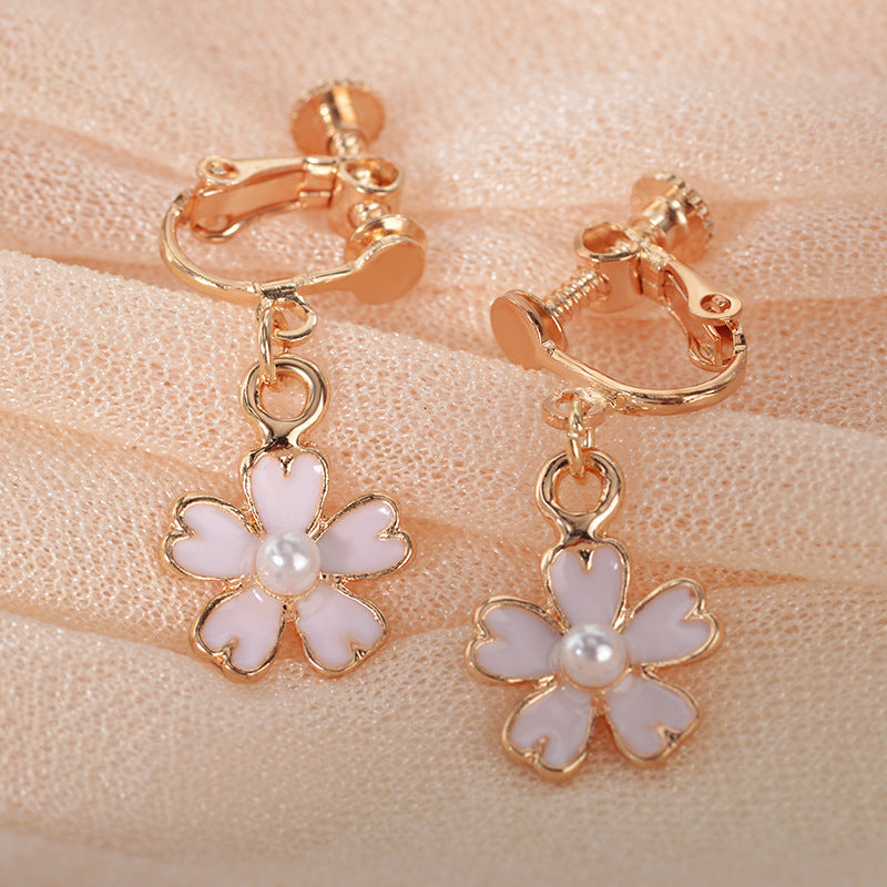Five-leaf Flower Without Pierced Ears Earring Ear Clip