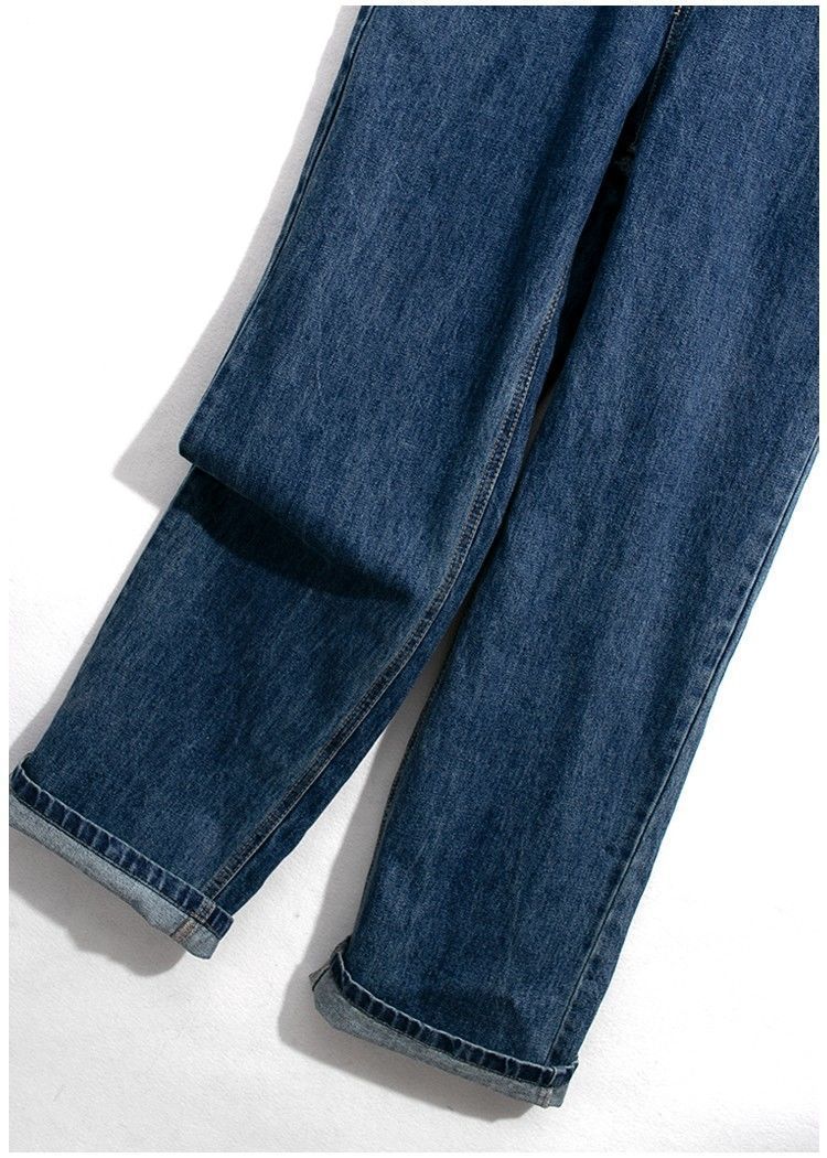 Women's Metal Buckle Versatile Asymmetric Small Waist Bag Denim Suspender Pants