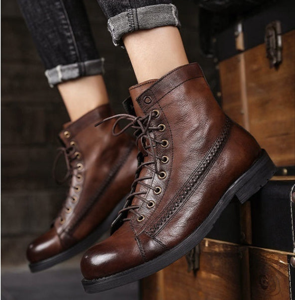 British Style Brush Color Worker Boot