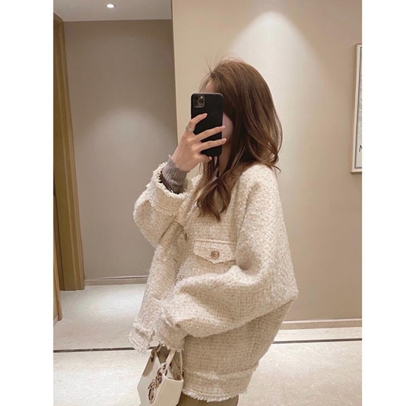 Tweed Short Jacket Women's All-match Jacket Thin Section