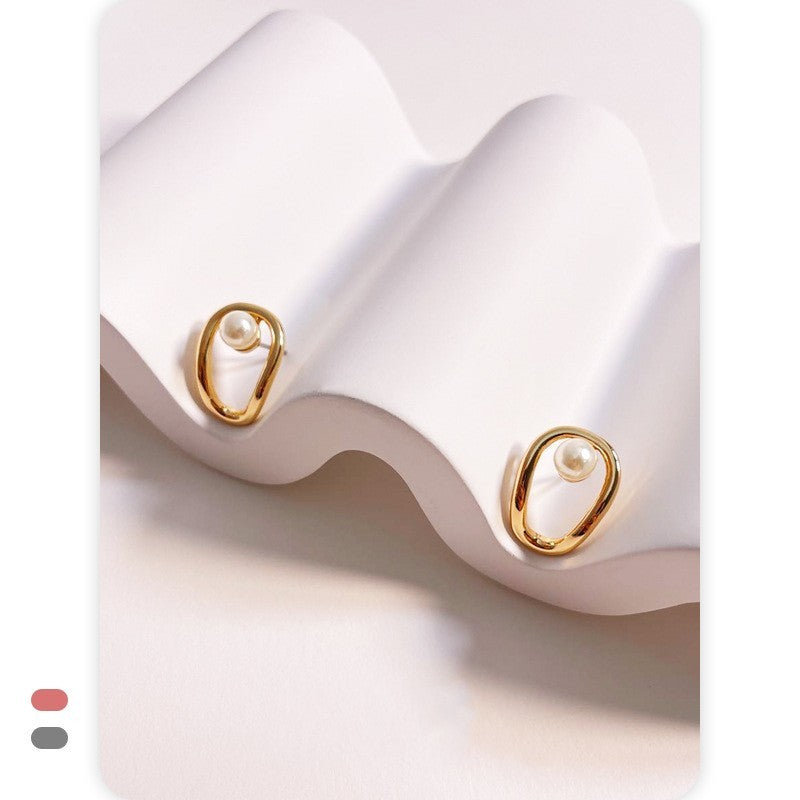 South Korea Springsummer Imitation Pearl Earrings Simple And Compact