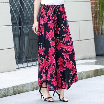 Women's high waist drape large size wide leg pants