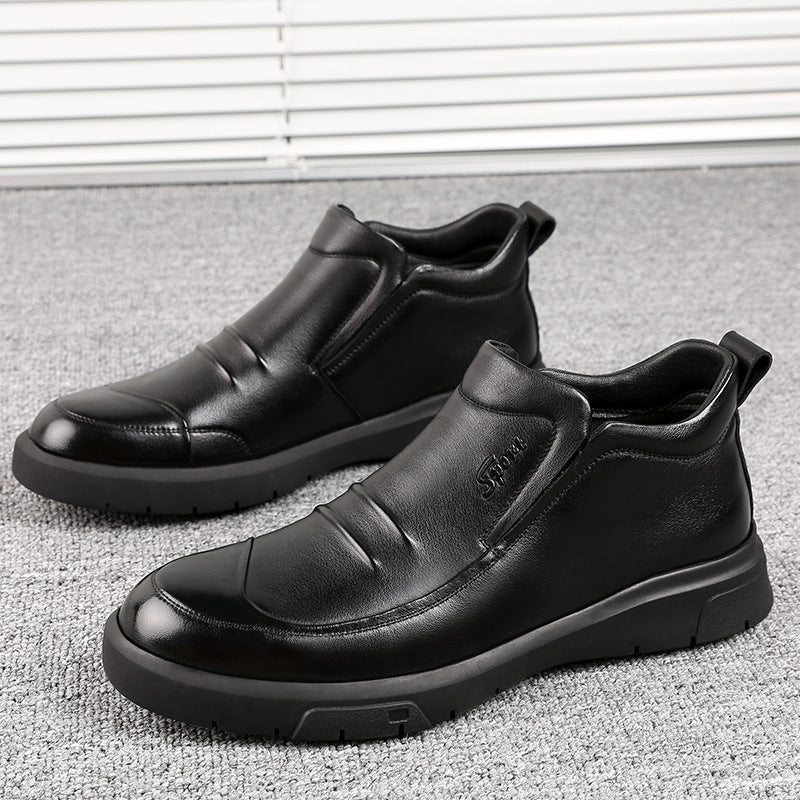 Fashion Men's Casual Wear-resistant Cowhide Shoes