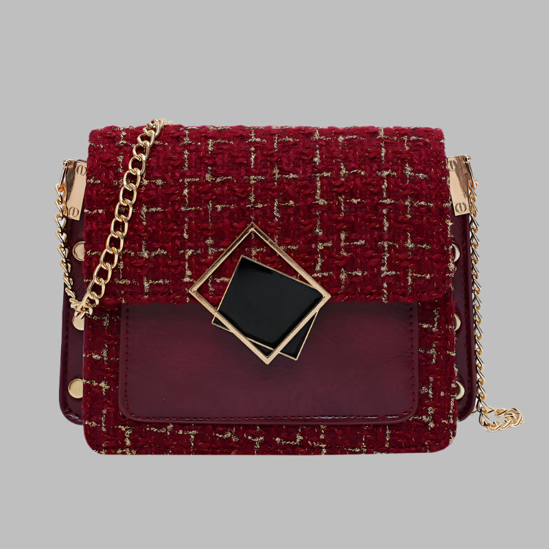 Woolen fashion simple messenger bag female chain bag