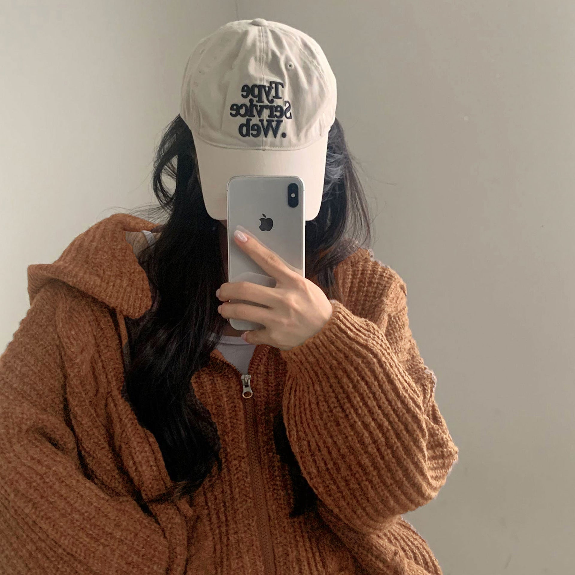 Hooded Long Sleeve Knitted Sweater Cardigan Coat Women