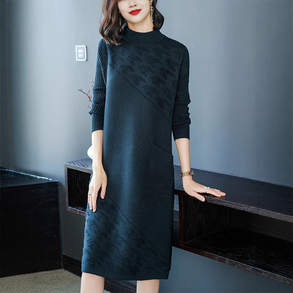Knitted Dress Women's Bottoming Shirt Inner Wear Woolen Skirt