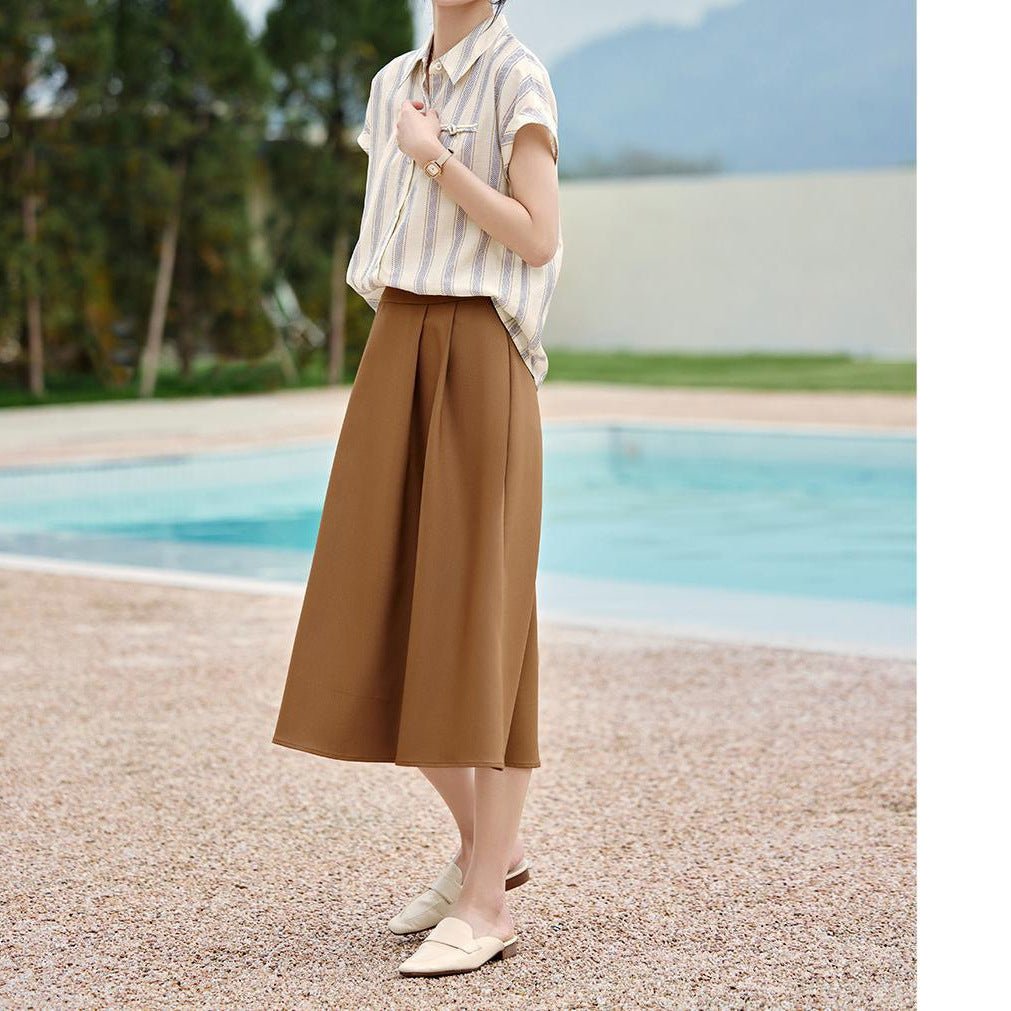 Women's Striped Shirt With Raglan Sleeves