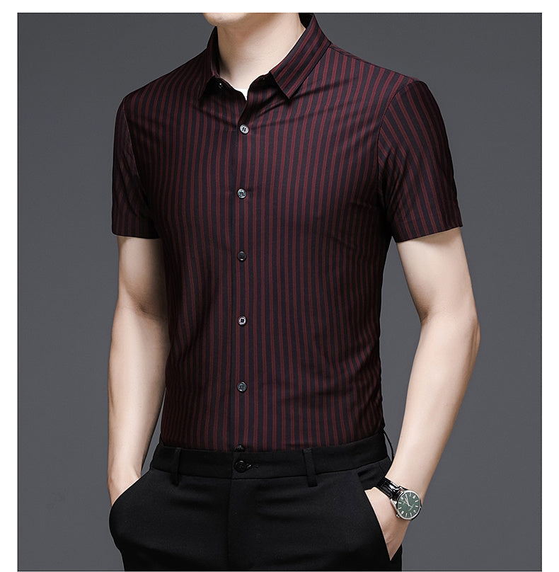 Woodpecker Silk Shirt Men's Short Sleeve