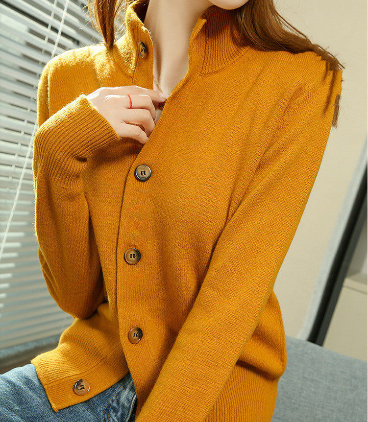 Spring And Autumn New Imitation Wool Knitted Cardigan Jacket Women