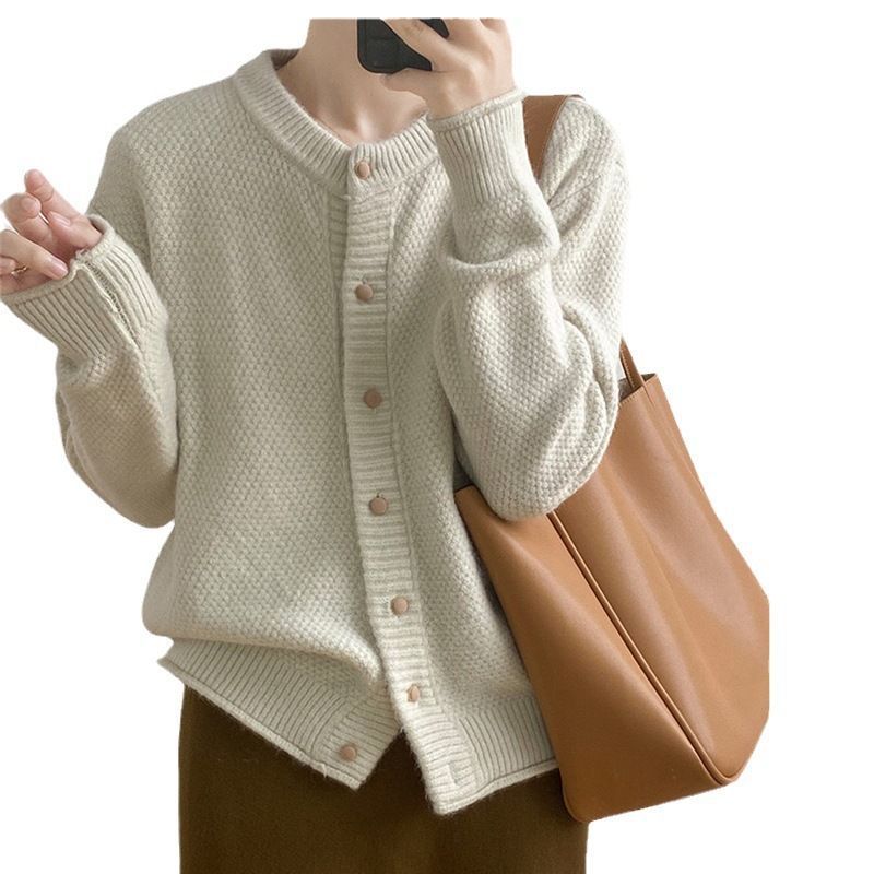 All-matching Short Round Neck Knitted Coat Top