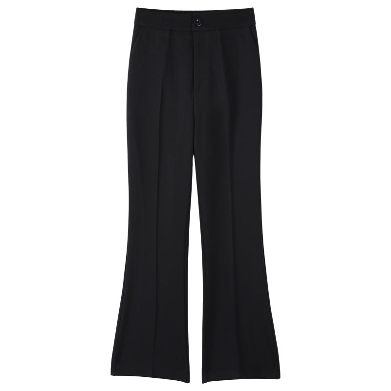 Women's Autumn New Black High Waist Wide Leg Pants