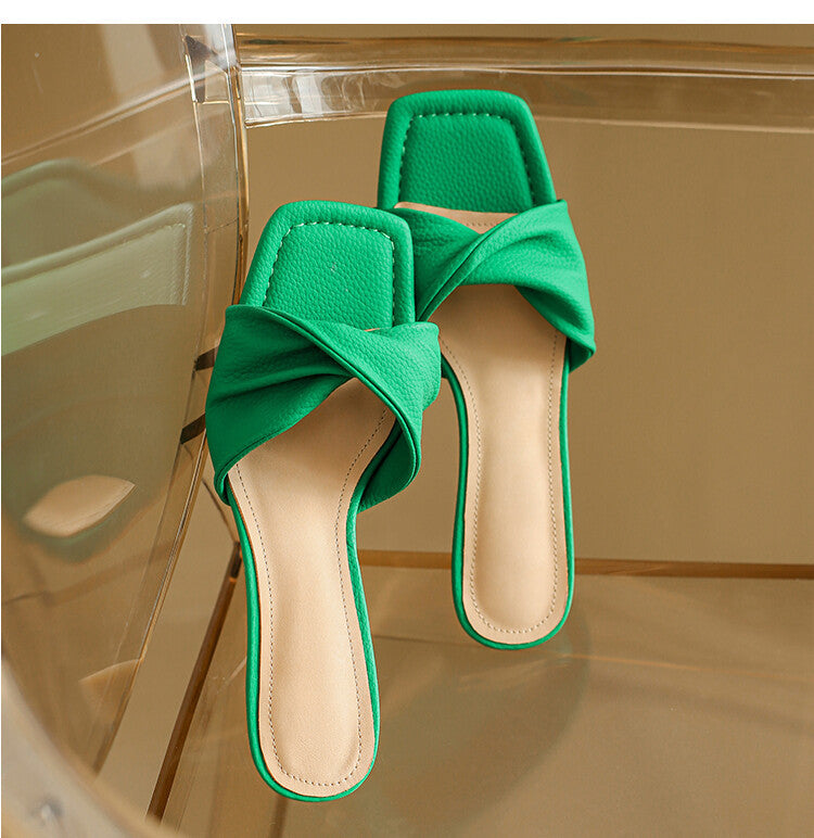 Women's Outer Stiletto Heel Simple Fashion Square Toe Open Toe Fairy Style High Heel Sandals For Women