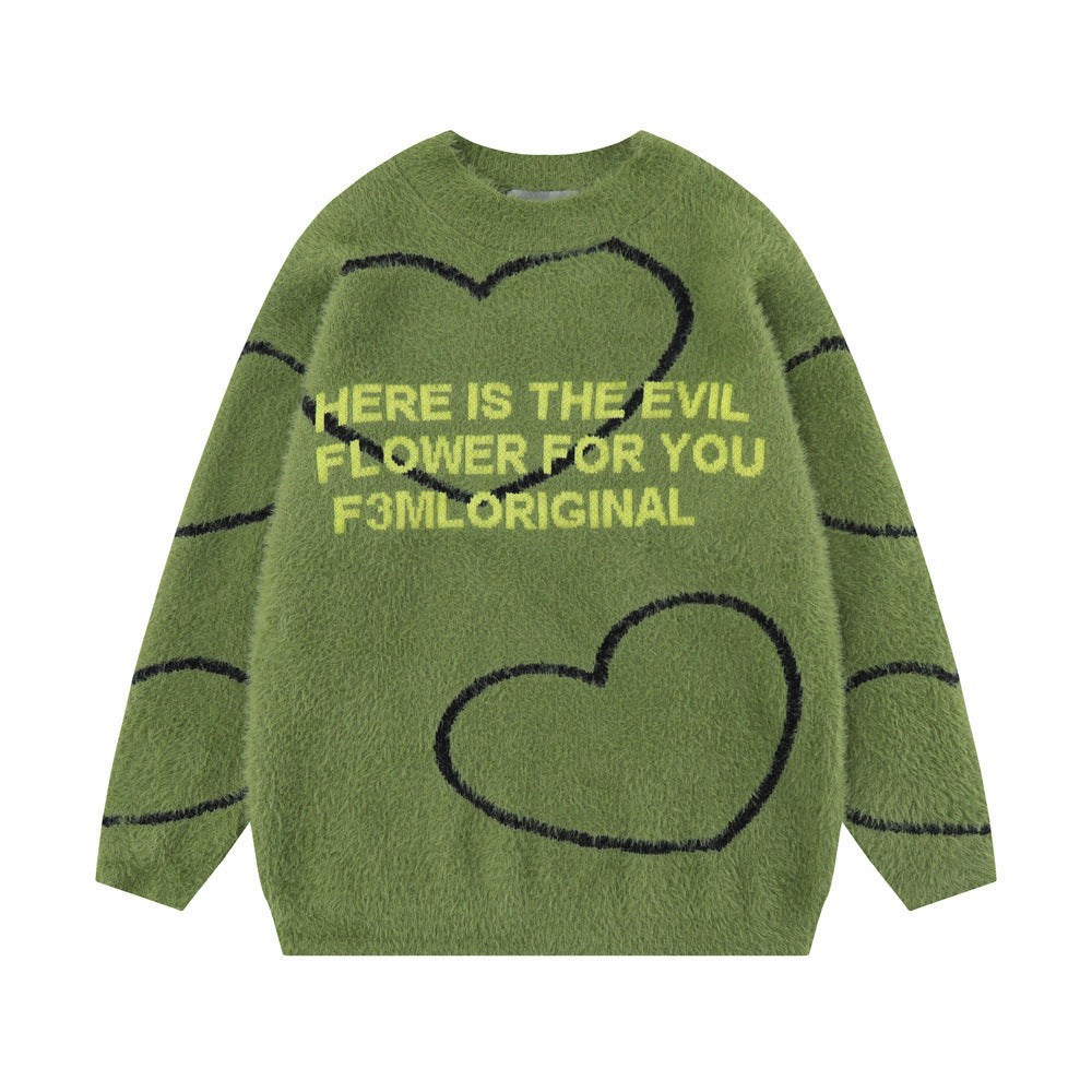 Loose Casual Long Sleeves Pullover Knitwear Fashion Brand Design Sense