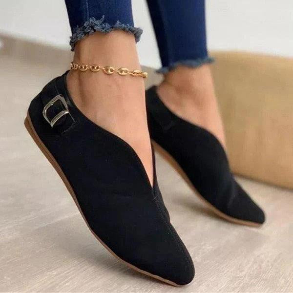 Single Shoes Pointed Toe Low-top Flat Casual Shoes