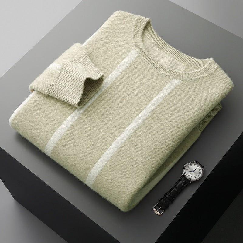 Men's Round Neck Autumn And Winter Thickening Knitted Sweater Loose Casual Wool Tops
