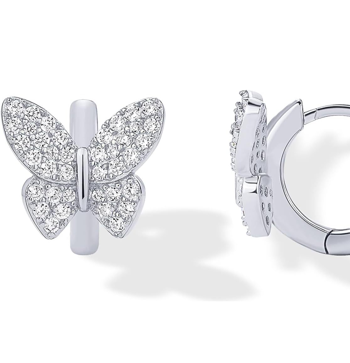 Fashion Copper Inlaid Zirconium Butterfly Ear Ring Niche