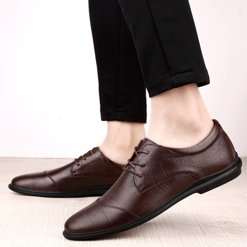Casual Lace-up Head Layer Cowhide Men's Shoes