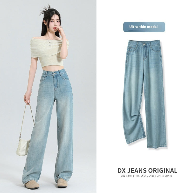 Ultra-thin Modal Tencel Lyocell Wide-leg Jeans