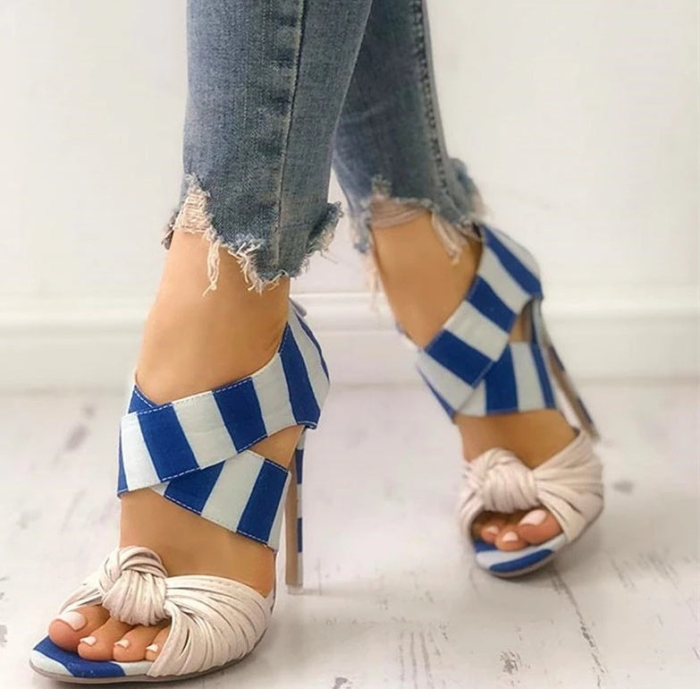 European and American style color matching stiletto shoes