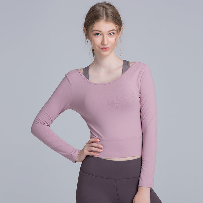 Running Long Sleeve Women Slim T-shirt Yoga Fitness Top
