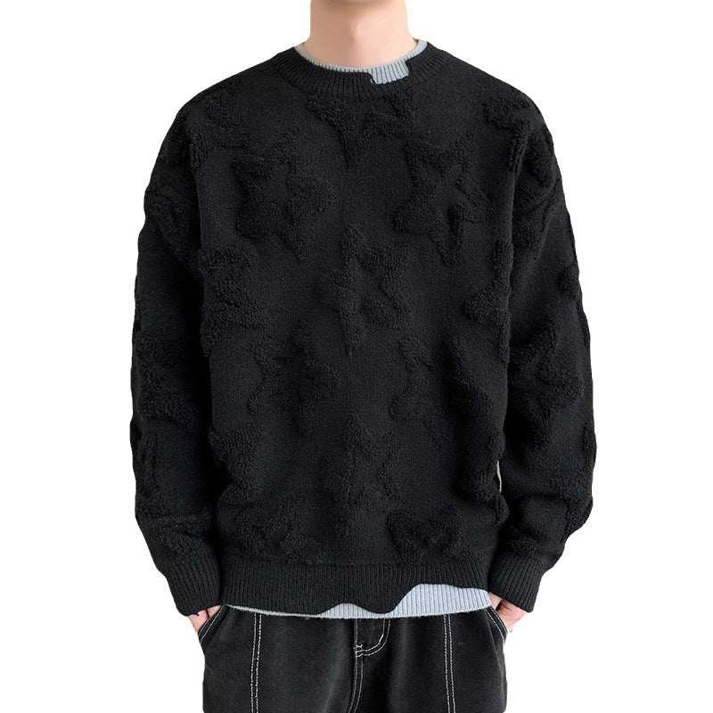 Knitwear Men's Autumn Fake Two-piece Round Neck Sweater Men's Clothing