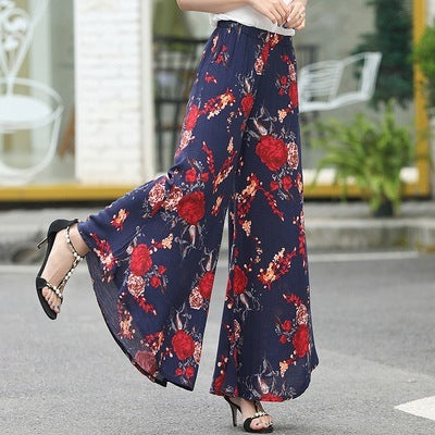 Women's high waist drape large size wide leg pants