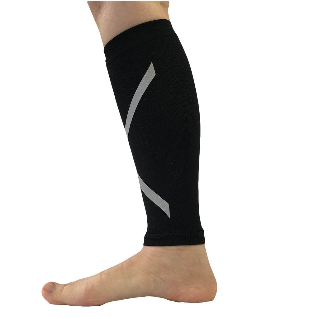 Reflective Leg Guards For Night Running Pressure Compression Black Sports Calf Guard