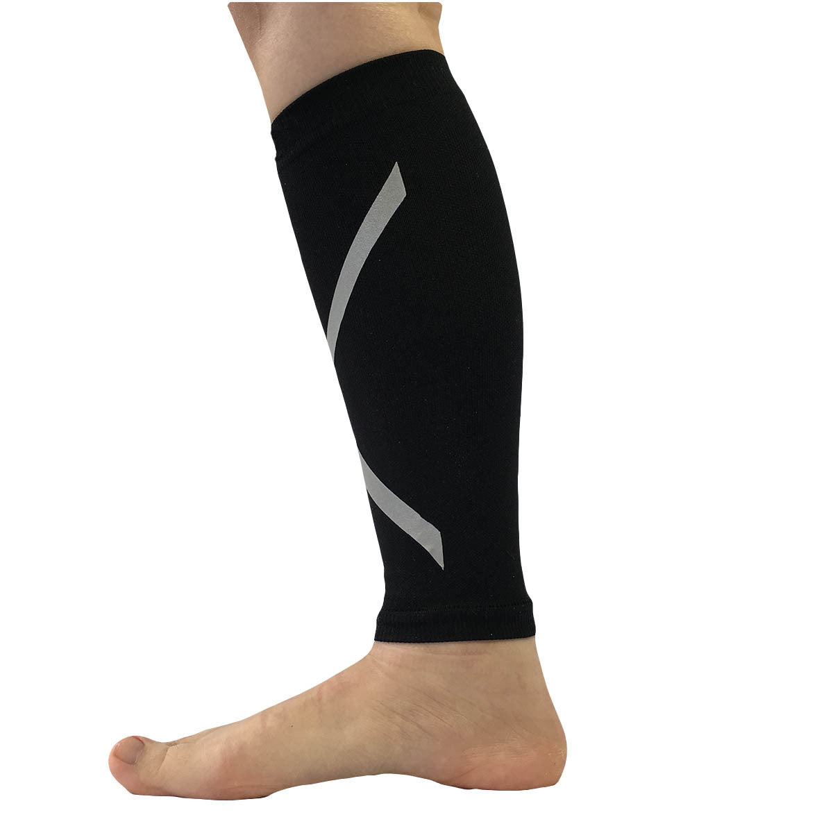 Reflective Leg Guards For Night Running Pressure Compression Black Sports Calf Guard