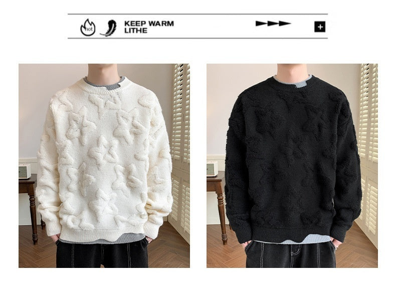 Knitwear Men's Autumn Fake Two-piece Round Neck Sweater Men's Clothing