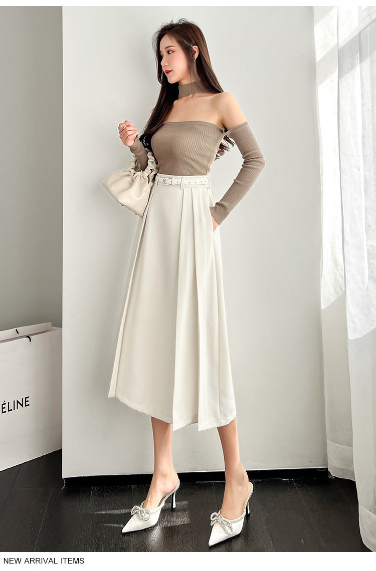 High Waisted A-line Large Swing Skirt