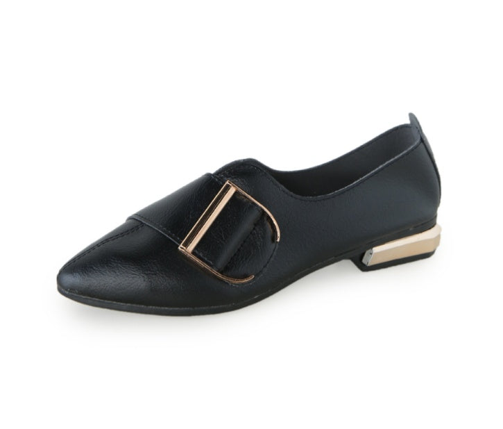 Shallow mouth small shoes flat bottom shallow shoes single shoes British wind small shoes