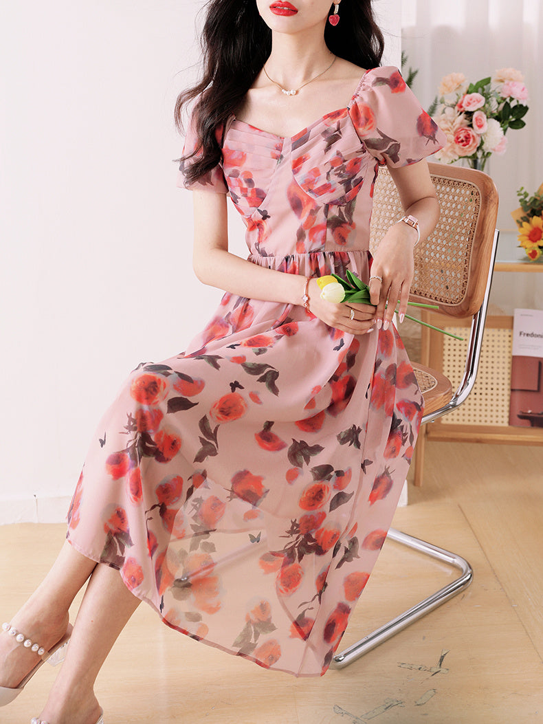 Fashion Beautiful Floral Dress Female