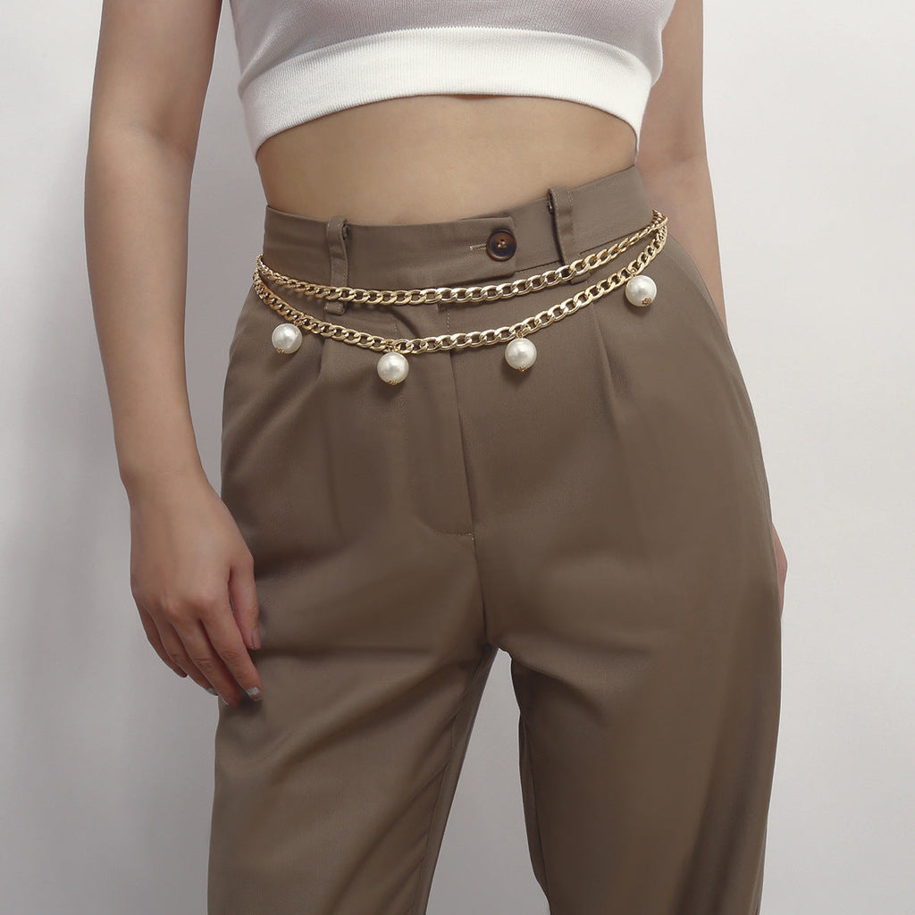 Geometric wild body waist chain