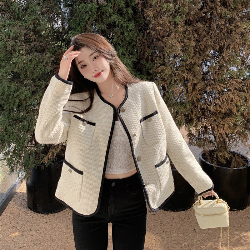 Fashion Ladies French Tweed Top Short Jacket