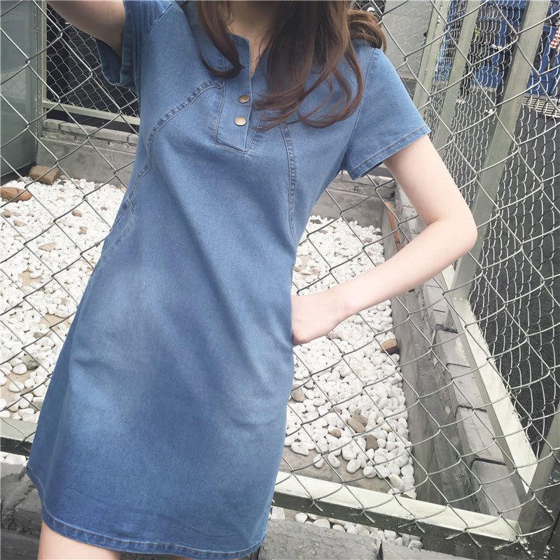 Women's Casual Mid-length Denim Dress