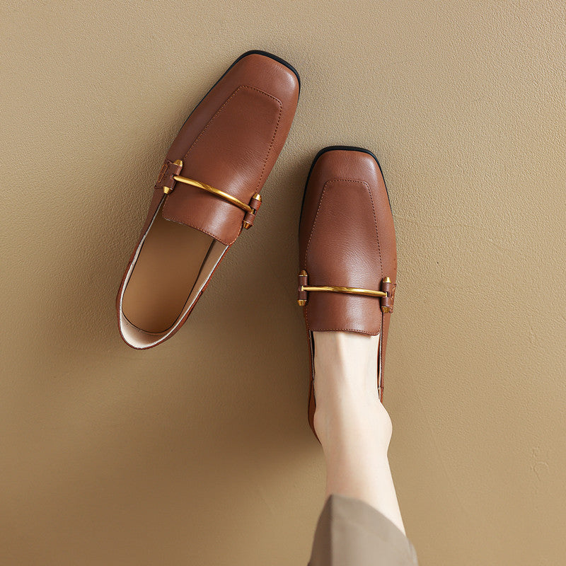 Spring New Thick With Square Head Deep Mouth Four Seasons Single Shoes Female