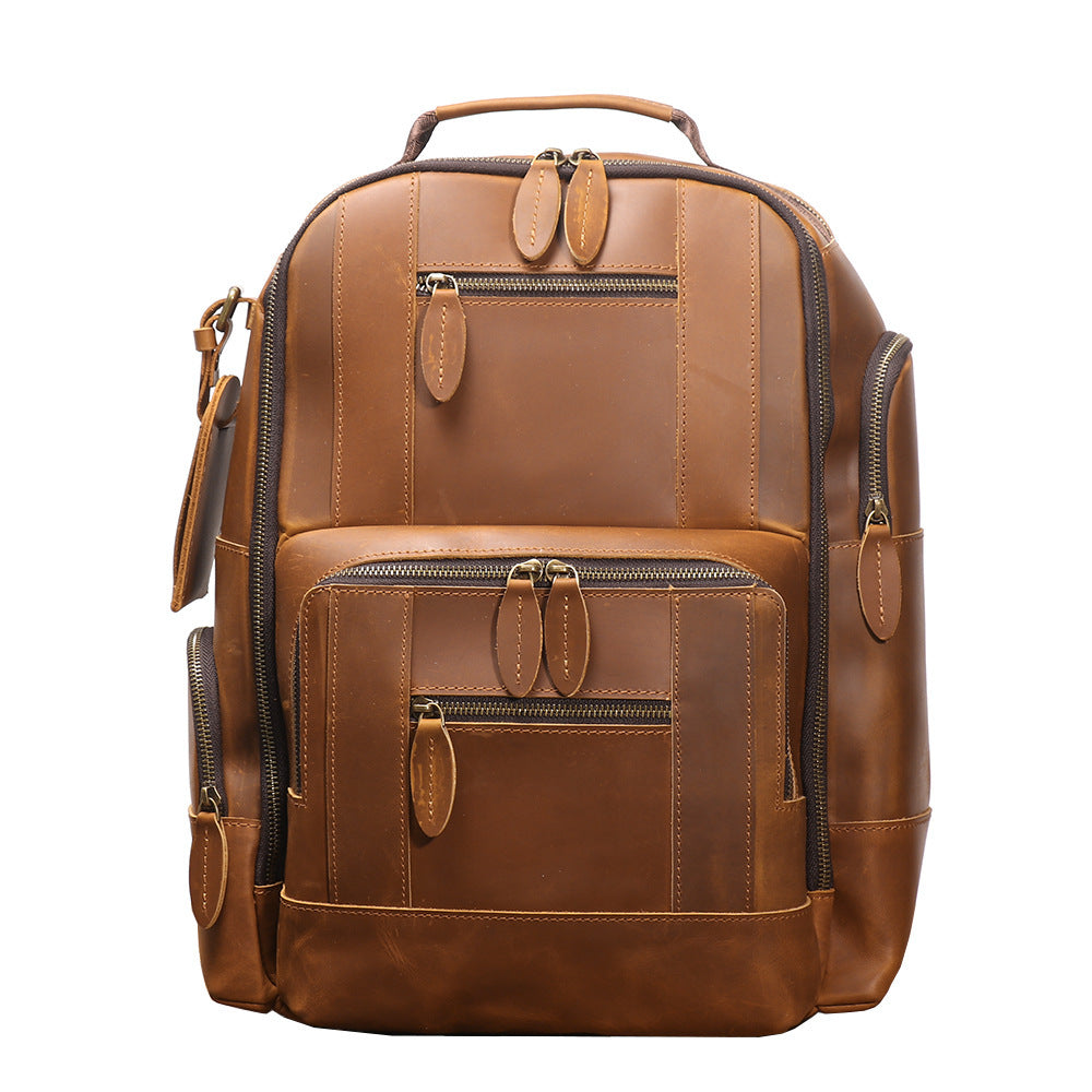 Retro Leather Backpack Trolley Case