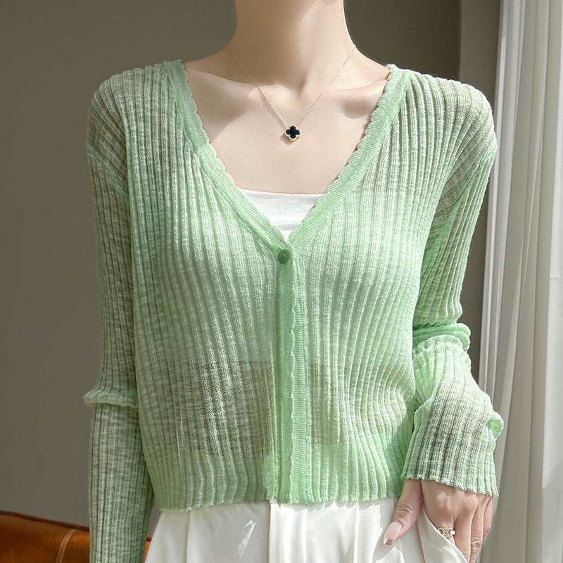 Women's Thin Coat Summer With Suspenders Outerwear Cover-up