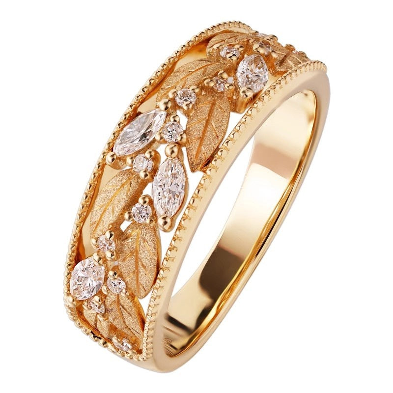 Retro Fashionable Horse Eye Diamond Laurel Earrings