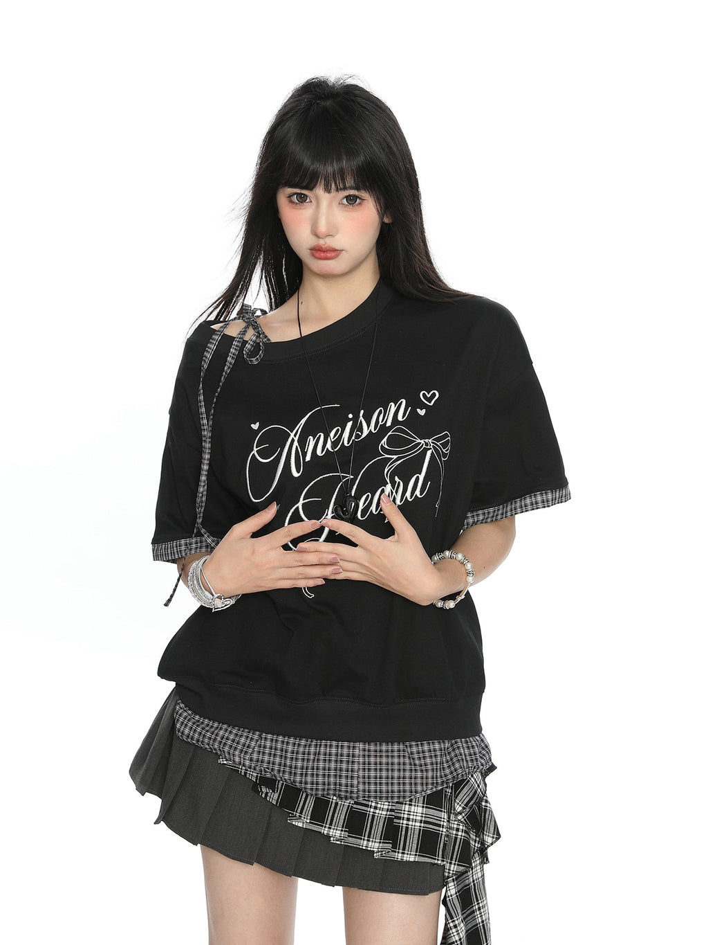 Women's Short-sleeved T-shirt With Bow Letters