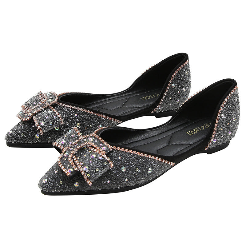 New Pumps With Rhinestones And Pointed-Toe Flats